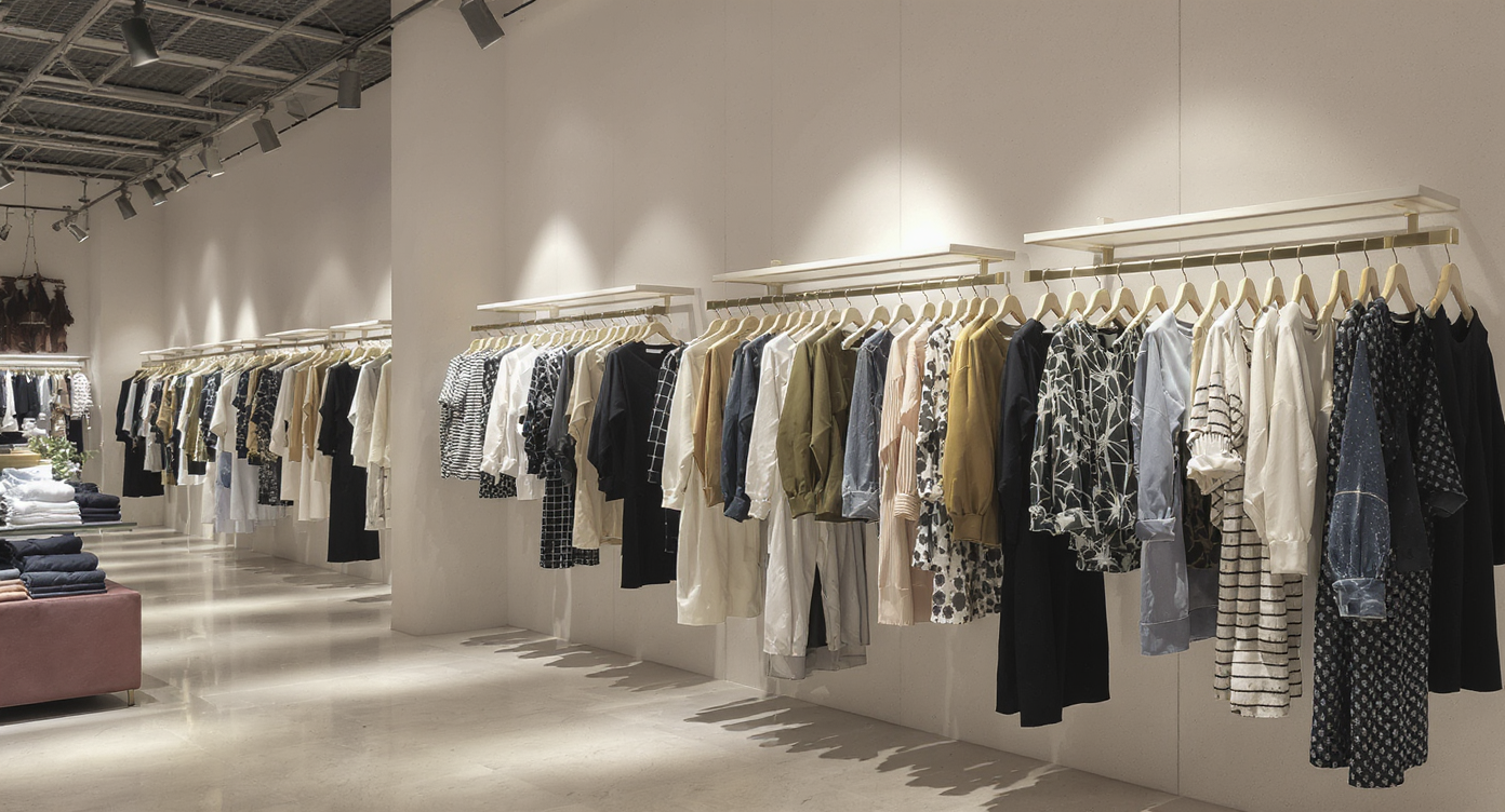 Vêtements XL modernes présentés dans un cadre élégant chez Maison Beaurepaire