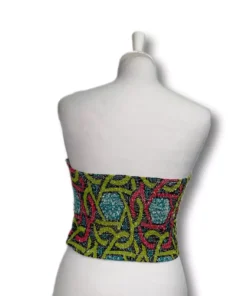 BUSTIER EN TISSU WAX PLISSE ARTISANALEMENT ISIMA