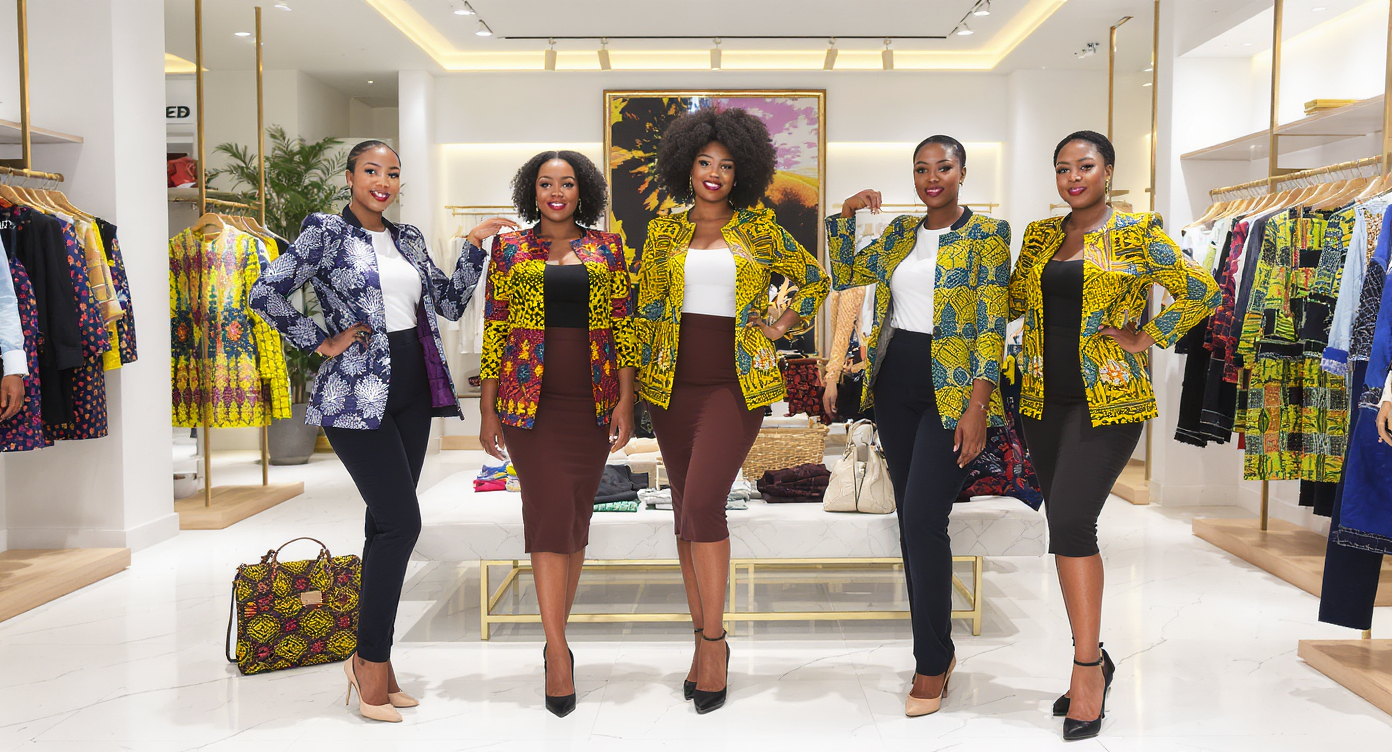 Veste femme en tissus africains avec motifs colorés et modernes