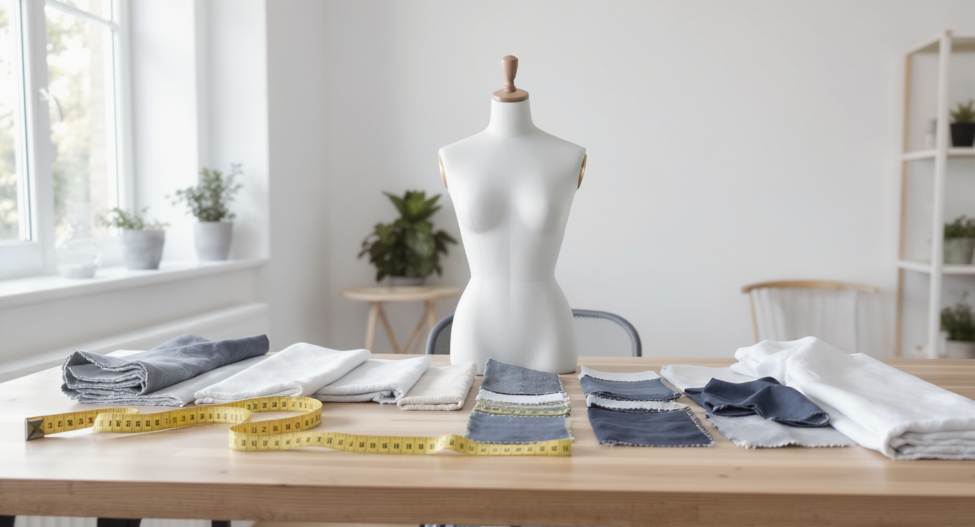 Cintre avec vêtements masculins et mesures de taille pantalon