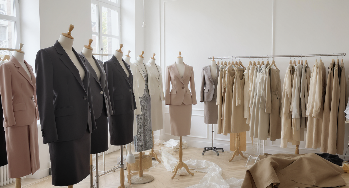 Vêtements sur mesure pour femmes dans un atelier de couture