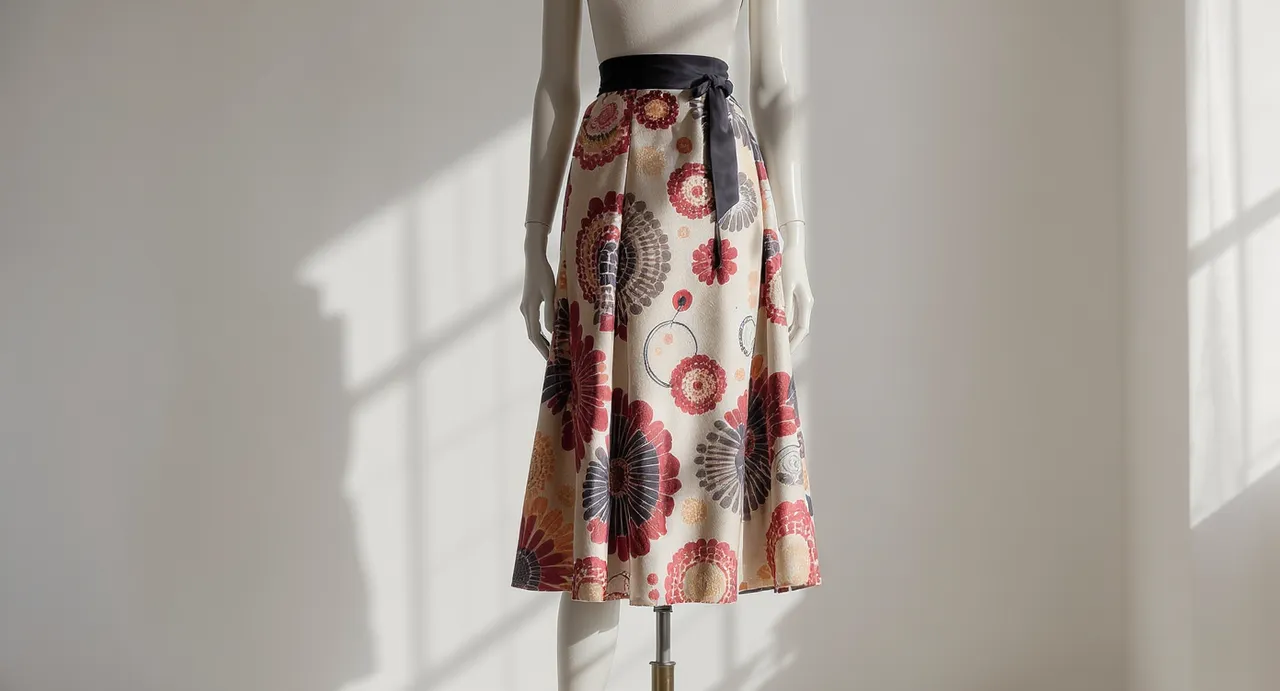 Jupe midi élégante avec motifs wax colorés et tendance