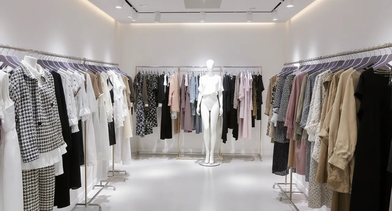 Vêtements taille L femme ajustés sur mannequin professionnel