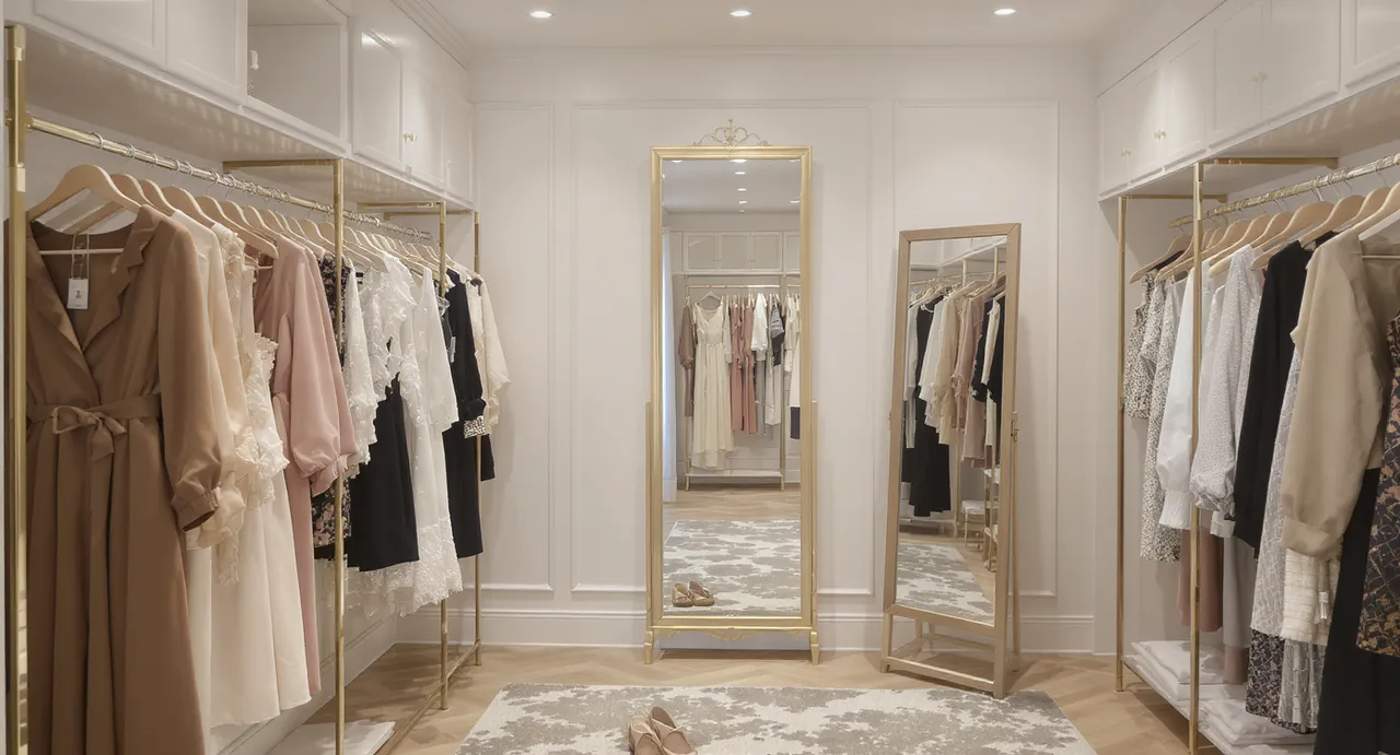 Guide taille femme avec silhouette et vêtements ajustés