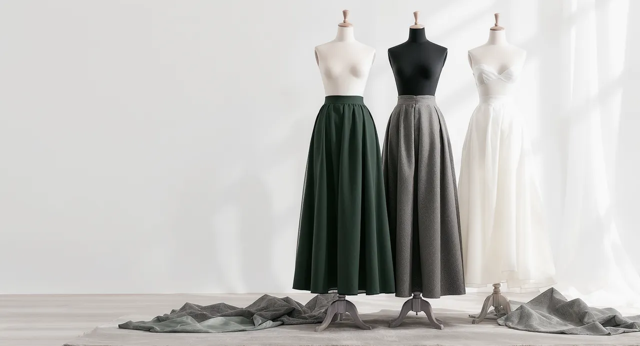 Jupe longue élégante avec motifs traditionnels pour femme professionnelle