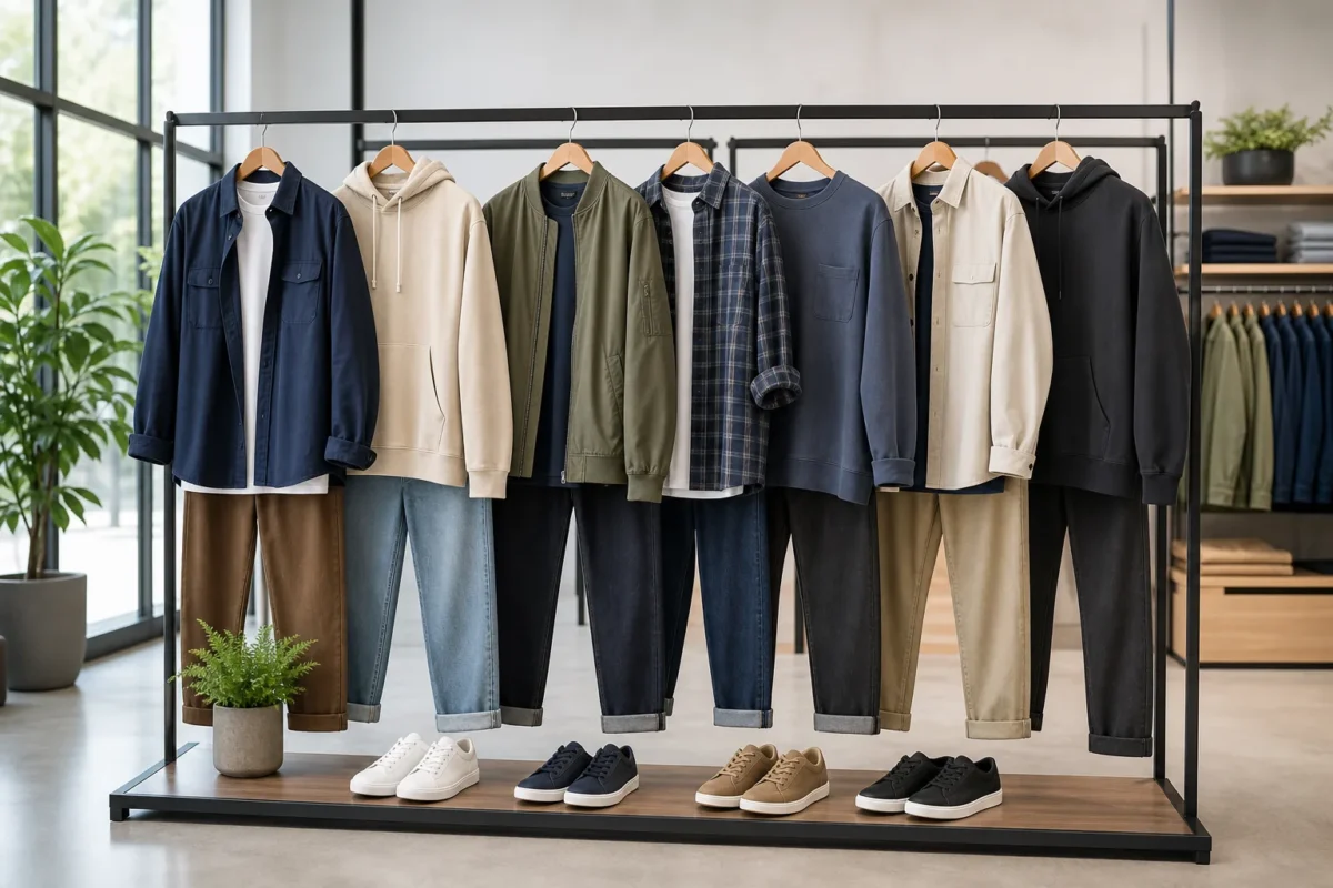 Vêtements taille XL pour hommes et femmes en boutique moderne