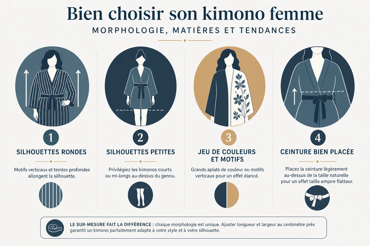 Kimono pour femme: comment le porter en ville sans effet déguisement? , Bien choisir son kimono femme: morphologie, matières et tendances