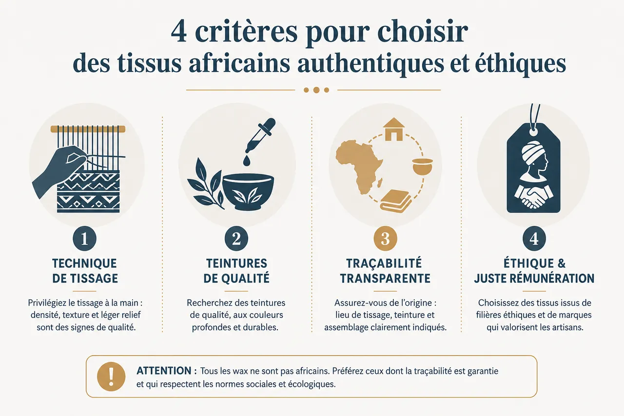 Mode responsable avec des tissus africains: comment s’habiller avec style en soutenant les artisans? , Reconnaître et choisir des tissus africains authentiques et éthiques