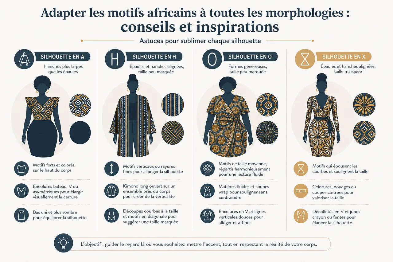 Motifs africains et morphologie: comment choisir ceux qui flattent votre silhouette? , Adapter les motifs africains à toutes les morphologies: conseils et inspirations