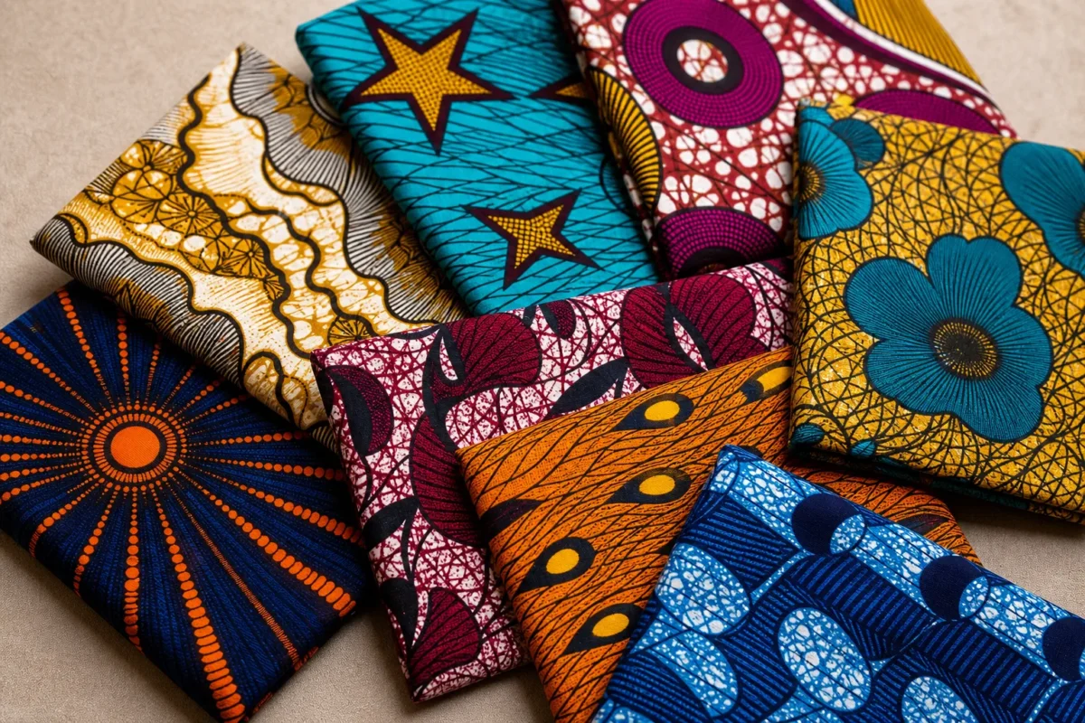 Motifs wax colorés harmonieusement assortis pour style élégant