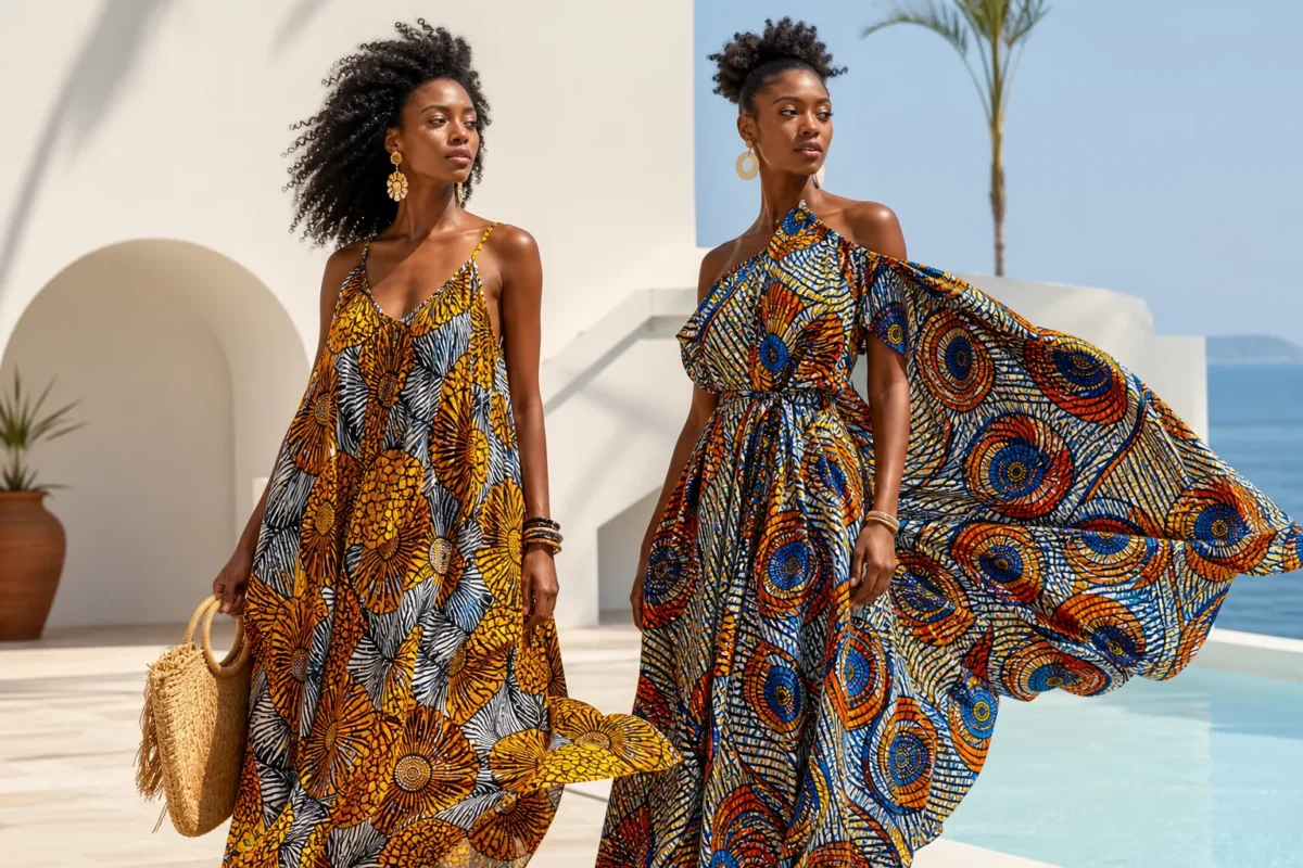 Tenues d'été en wax légères mettant en valeur les motifs colorés