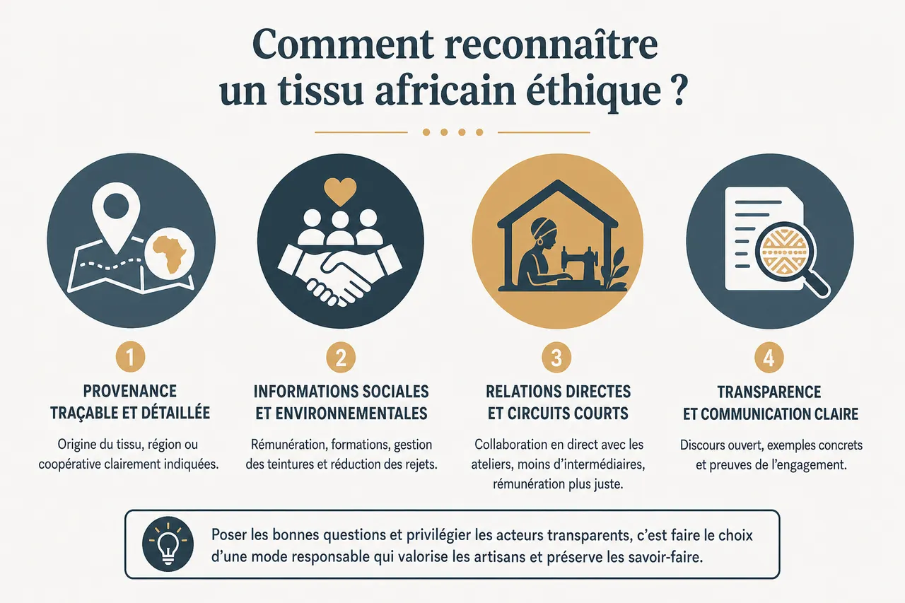 Mode éthique avec tissus africains: comment s’habiller avec style tout en soutenant les artisans , Adopter une garde-robe éthique avec les tissus africains: conseils pratiques