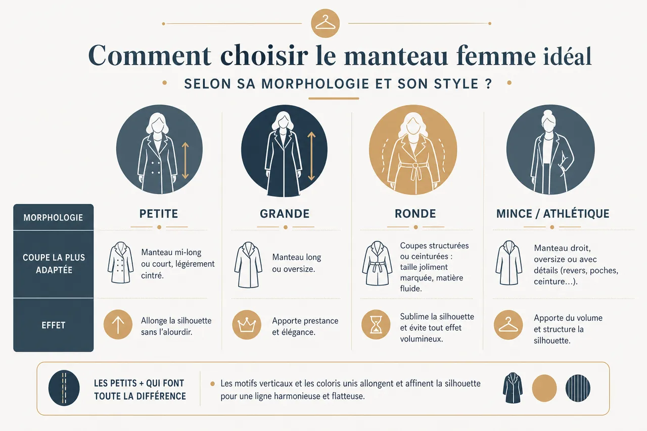 Les 5 manteaux indispensables pour un hiver stylé en 2026 , Comment choisir le manteau femme idéal selon sa morphologie et son style?