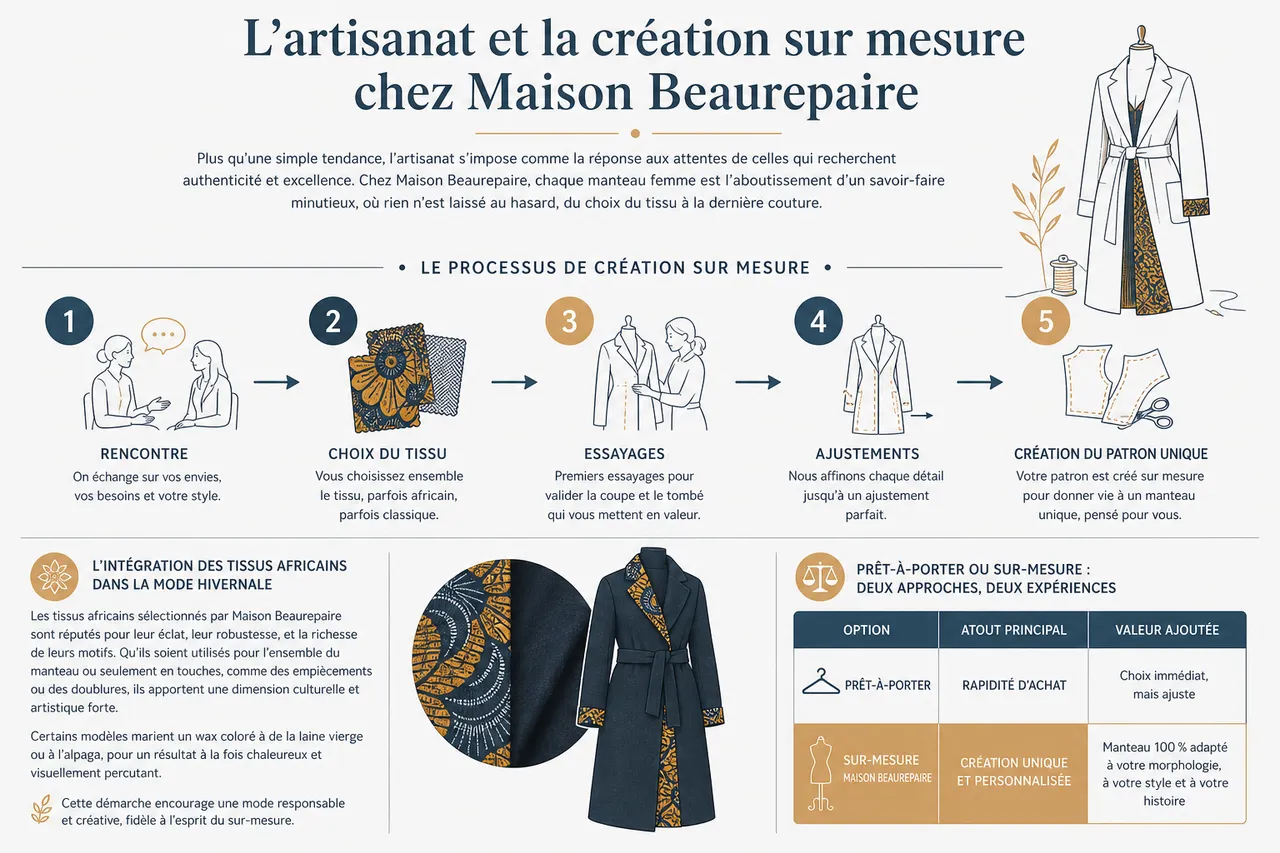 Les 5 manteaux indispensables pour un hiver stylé en 2026 , L’artisanat et la création sur mesure chez Maison Beaurepaire