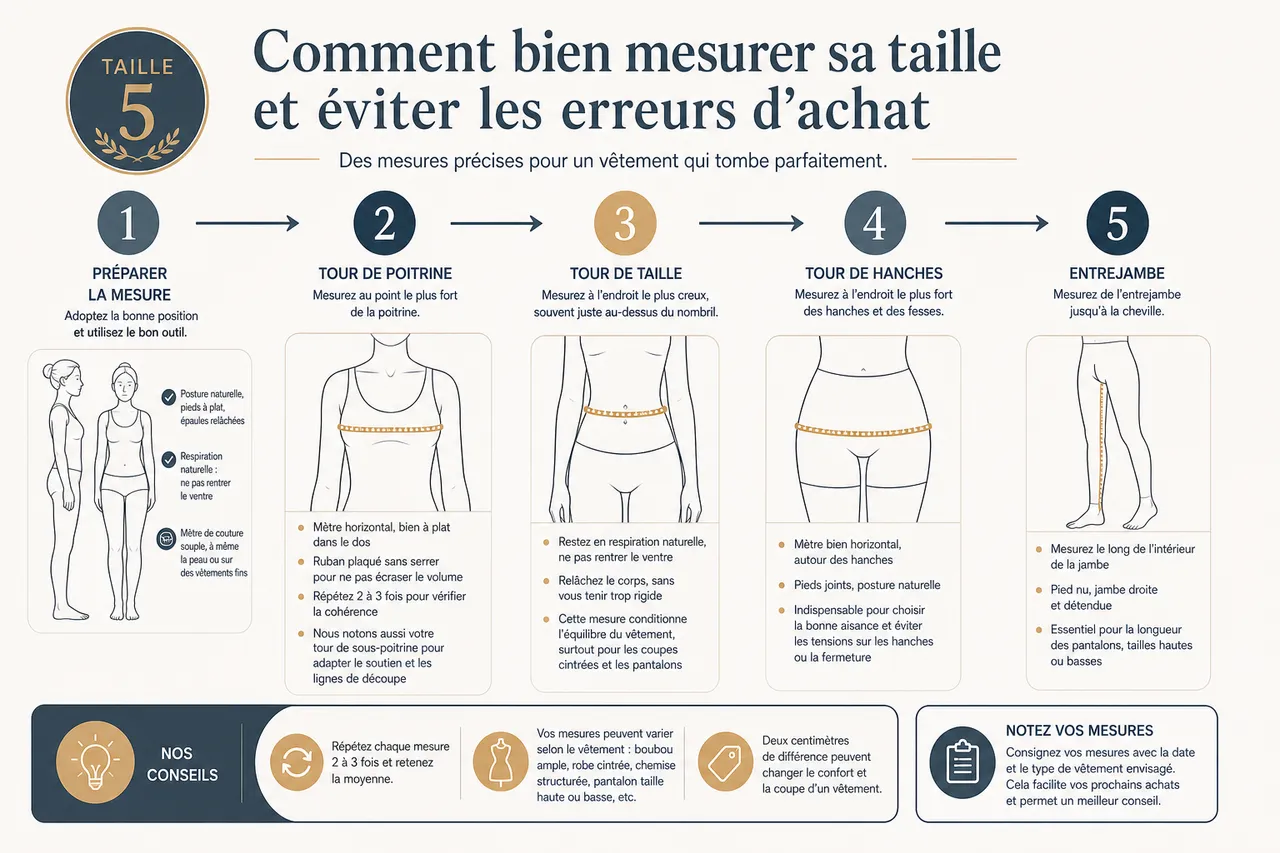 Taille 5 chez la femme: comprendre cette indication pour éviter les erreurs , Comment bien mesurer sa taille et éviter les erreurs d’achat