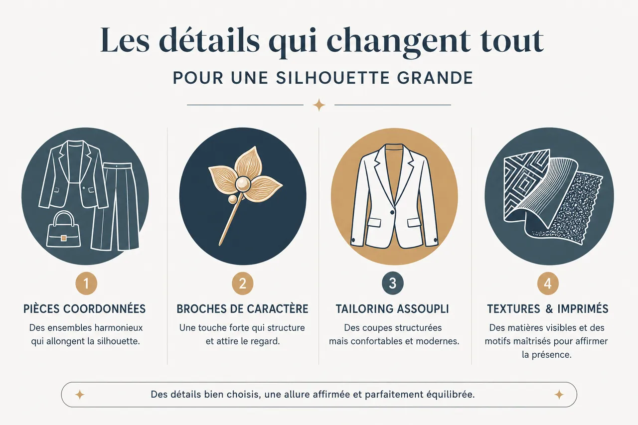 Femmes grandes: comment s’habiller avec élégance au-delà de 1,75 m , Les détails qui changent tout pour une silhouette grande