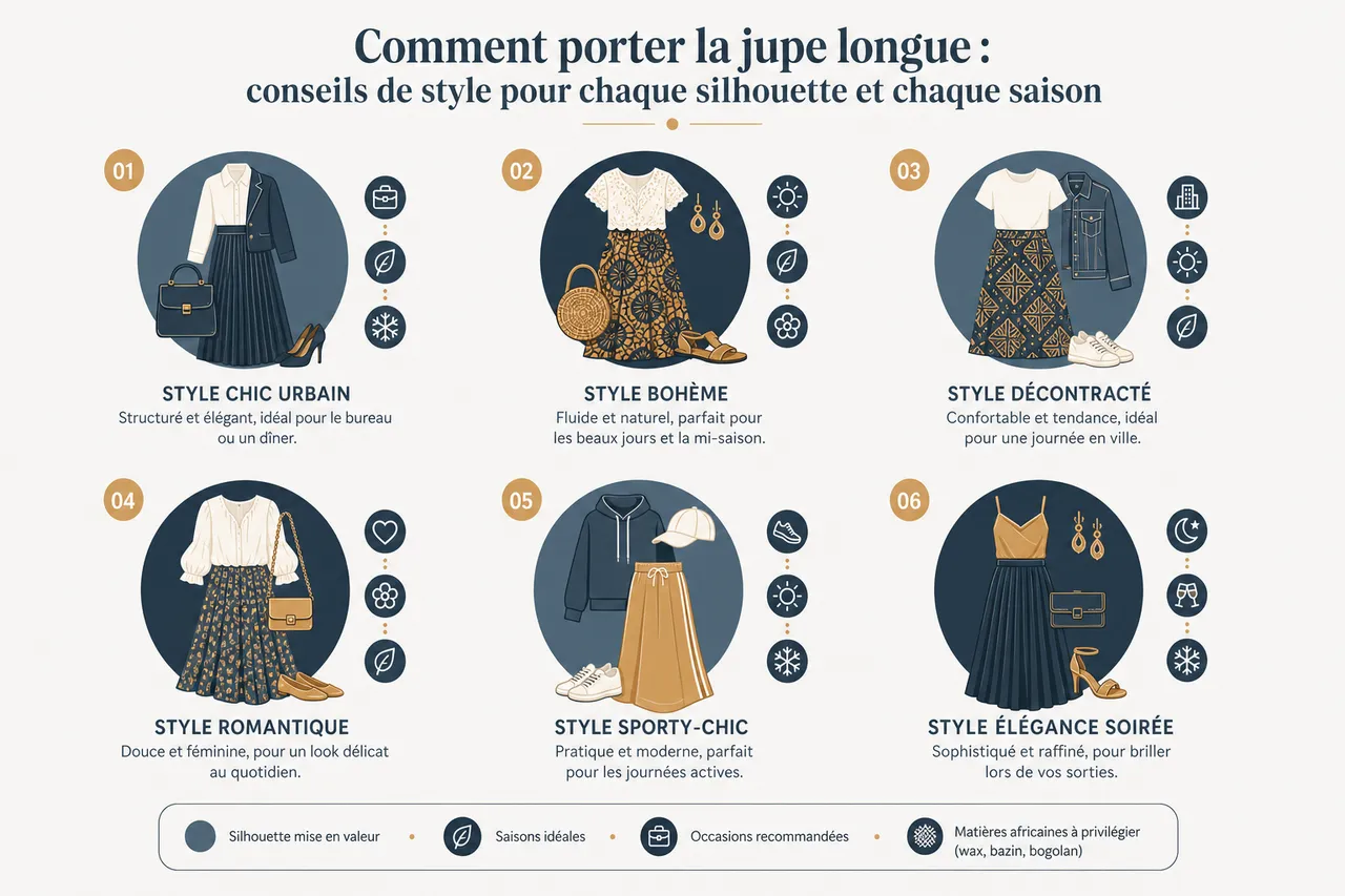 Jupes longues: 6 styles pour un look quotidien adapté à chaque silhouette , Comment porter la jupe longue: conseils de style pour chaque silhouette et chaque saison