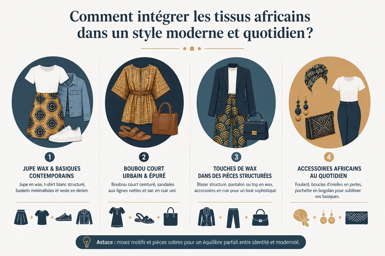 Mode africaine moderne: intégrer tissus africains et tendances du quotidien , Comment intégrer les tissus africains dans un style moderne et quotidien?