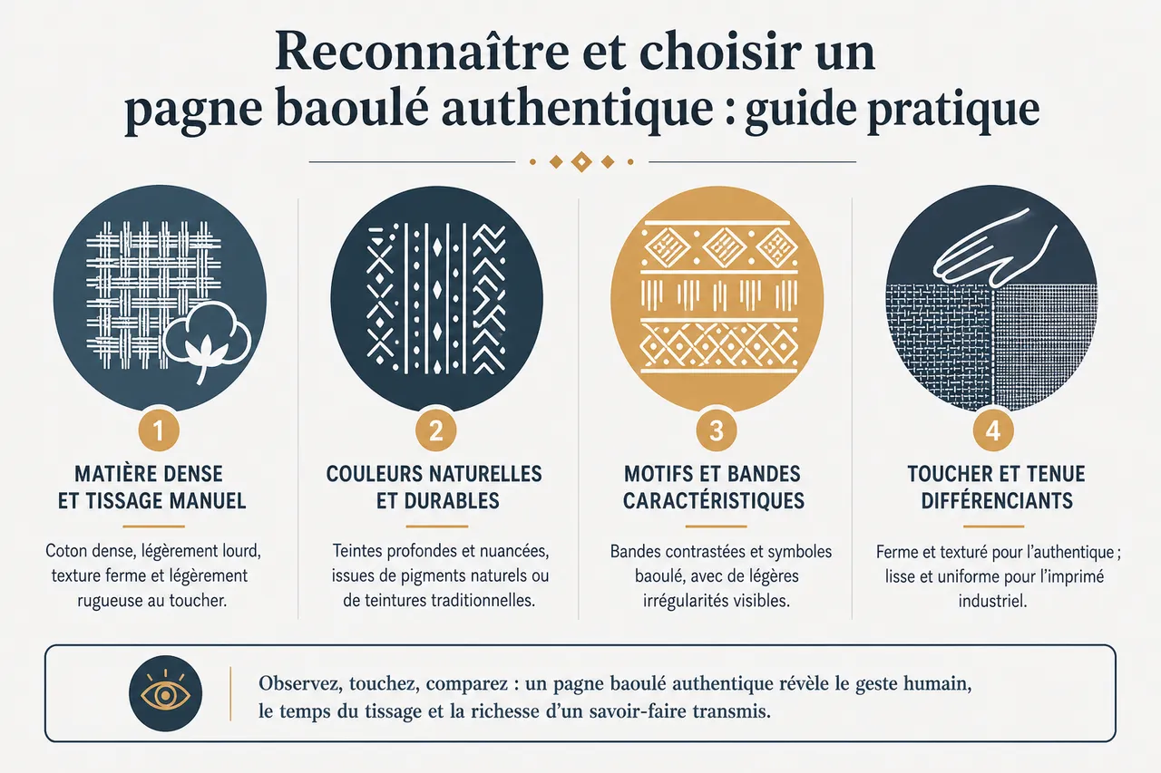 Pagne baoulé: comment reconnaître un tissu africain de qualité et le porter avec style , Reconnaître et choisir un pagne baoulé authentique: guide pratique