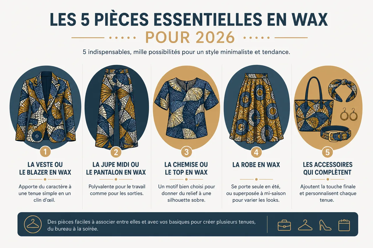 Créer une garde-robe capsule en wax: 5 pièces clés pour un style minimaliste en 2026 , Sélectionner les 5 pièces essentielles en wax pour 2026
