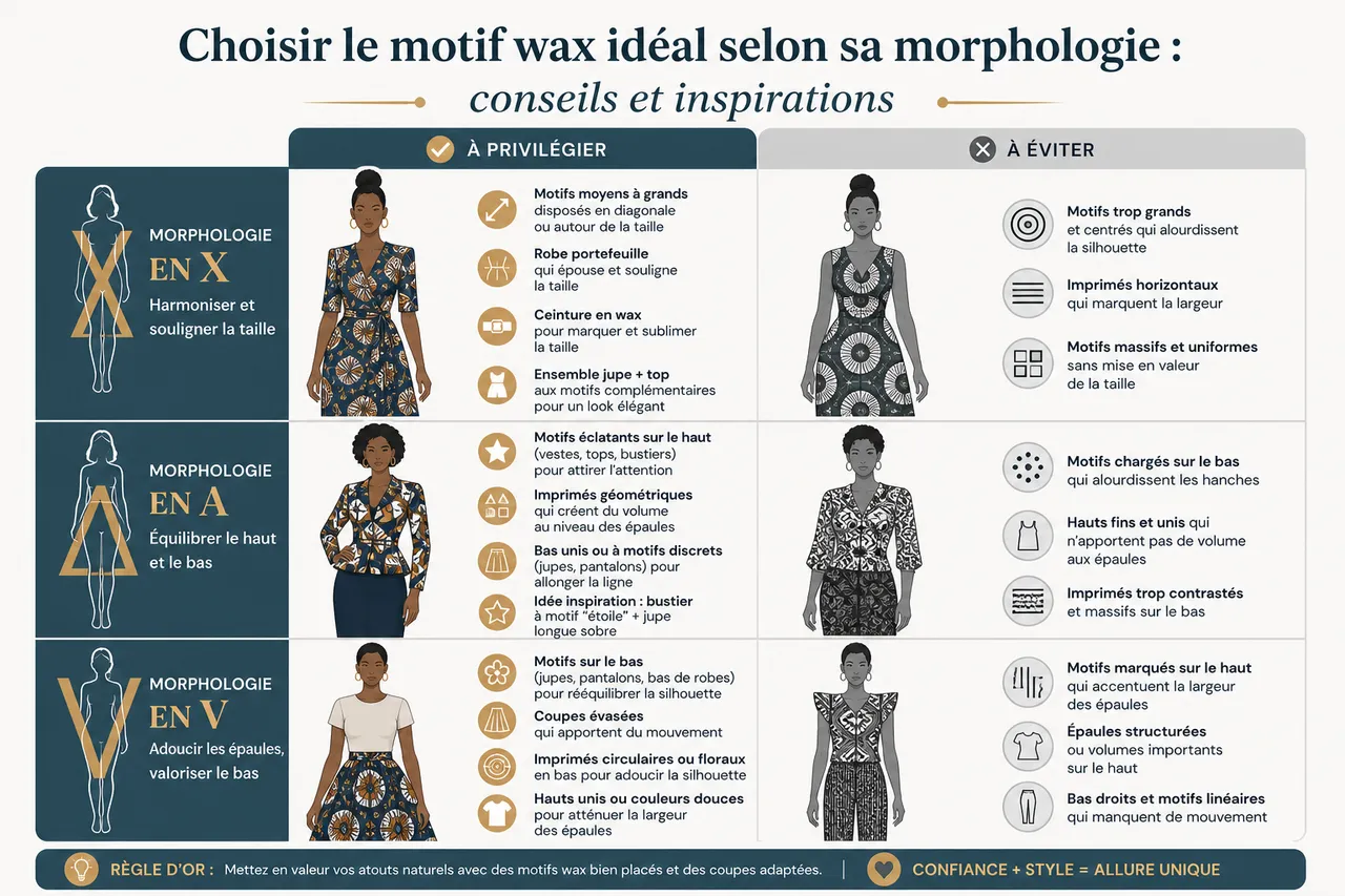 Motifs wax et morphologie: quelles associations mettent en valeur chaque silhouette féminine? , Choisir le motif wax idéal selon sa morphologie: conseils et inspirations