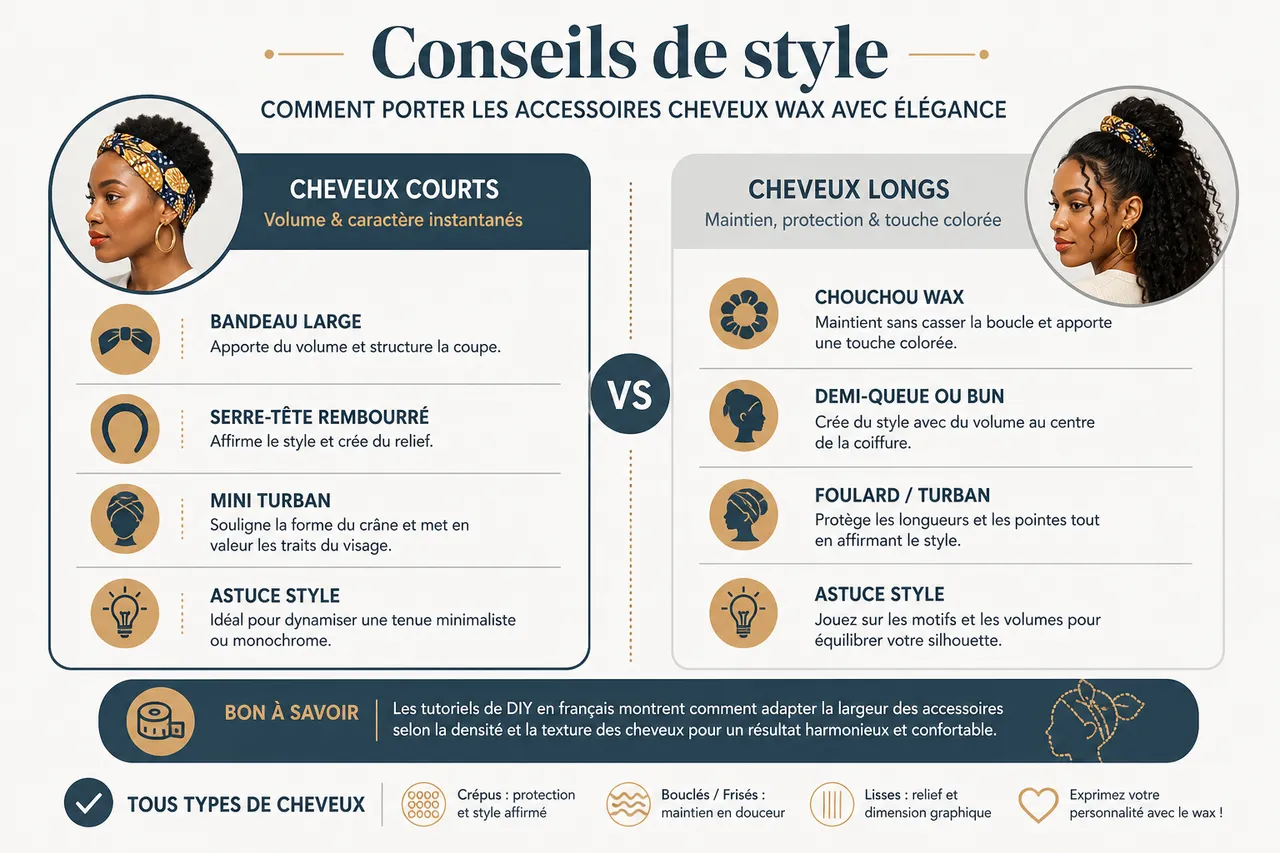 5 accessoires en wax pour cheveux: comment les porter avec style en 2026 , Conseils de style: comment porter les accessoires cheveux wax avec élégance