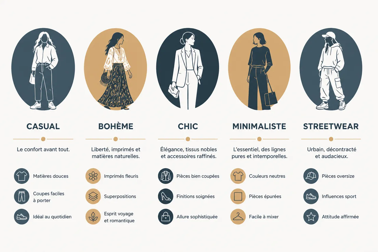 Styles de vêtements pour femme, comment trouver (et assumer) le vôtre sans suivre toutes les tendances? , Panorama des principaux styles vestimentaires en 2026