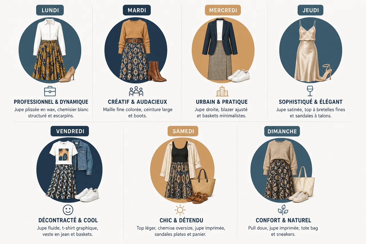 Jupes midi pour femme, 7 looks stylés du bureau au week-end (sans changer de jupe) , Comment porter la jupe midi: conseils de style et inspirations de looks
