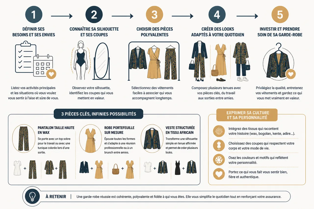 Femme et mode, comment construire une garde-robe qui respecte votre corps, votre culture et votre rythme de vie? , Construire une garde-robe qui vous ressemble: conseils pratiques et inspirations