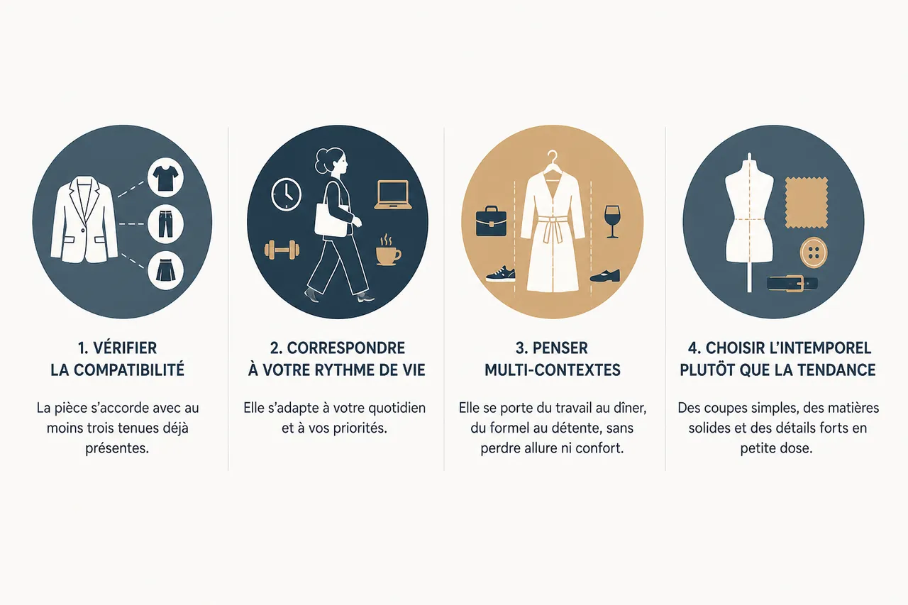 Femme et mode, comment construire une garde-robe qui respecte votre corps, votre culture et votre rythme de vie? , Des repères simples pour acheter mieux, porter plus et garder longtemps