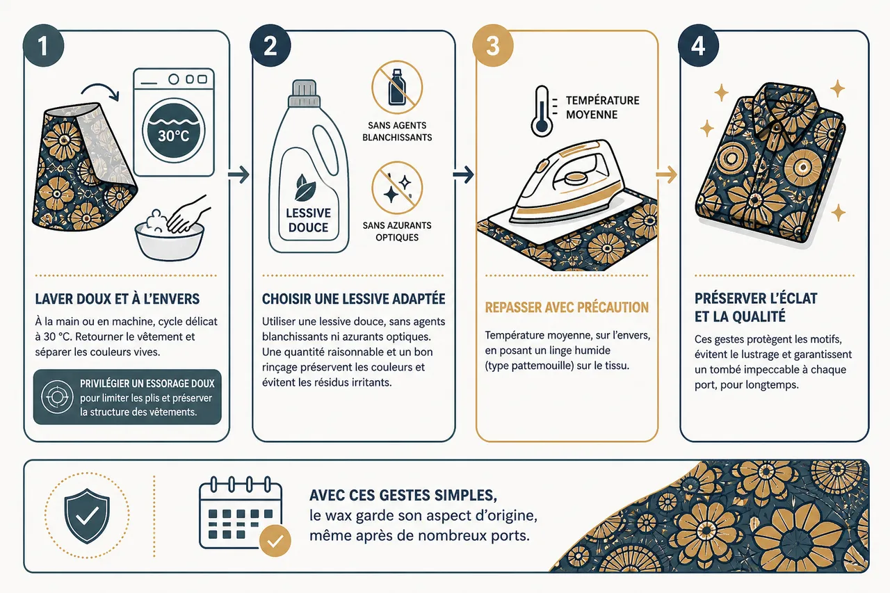 Tissu wax pour femme, comment choisir, entretenir et sublimer ce textile emblématique dans vos tenues? , Entretenir et préserver la beauté du tissu wax