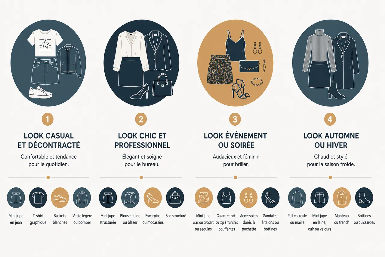 Mini jupe femme, 5 conseils de style pour la porter avec élégance à tout âge , Inspirations et idées de looks avec la mini jupe