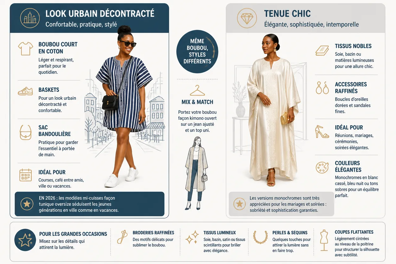 Boubou africaine pour femme, origines, styles contemporains et idées de looks quotidiens , Comment porter et personnaliser un boubou africaine aujourd’hui