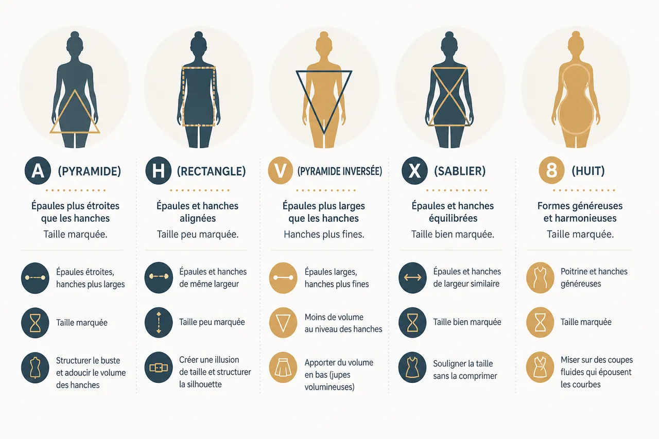 Morphologie féminine et choix des vêtements, comment adapter les pièces en tissus africains à votre silhouette sans la transformer? , Identifier sa morphologie: quelles sont les grandes familles de silhouettes féminines?