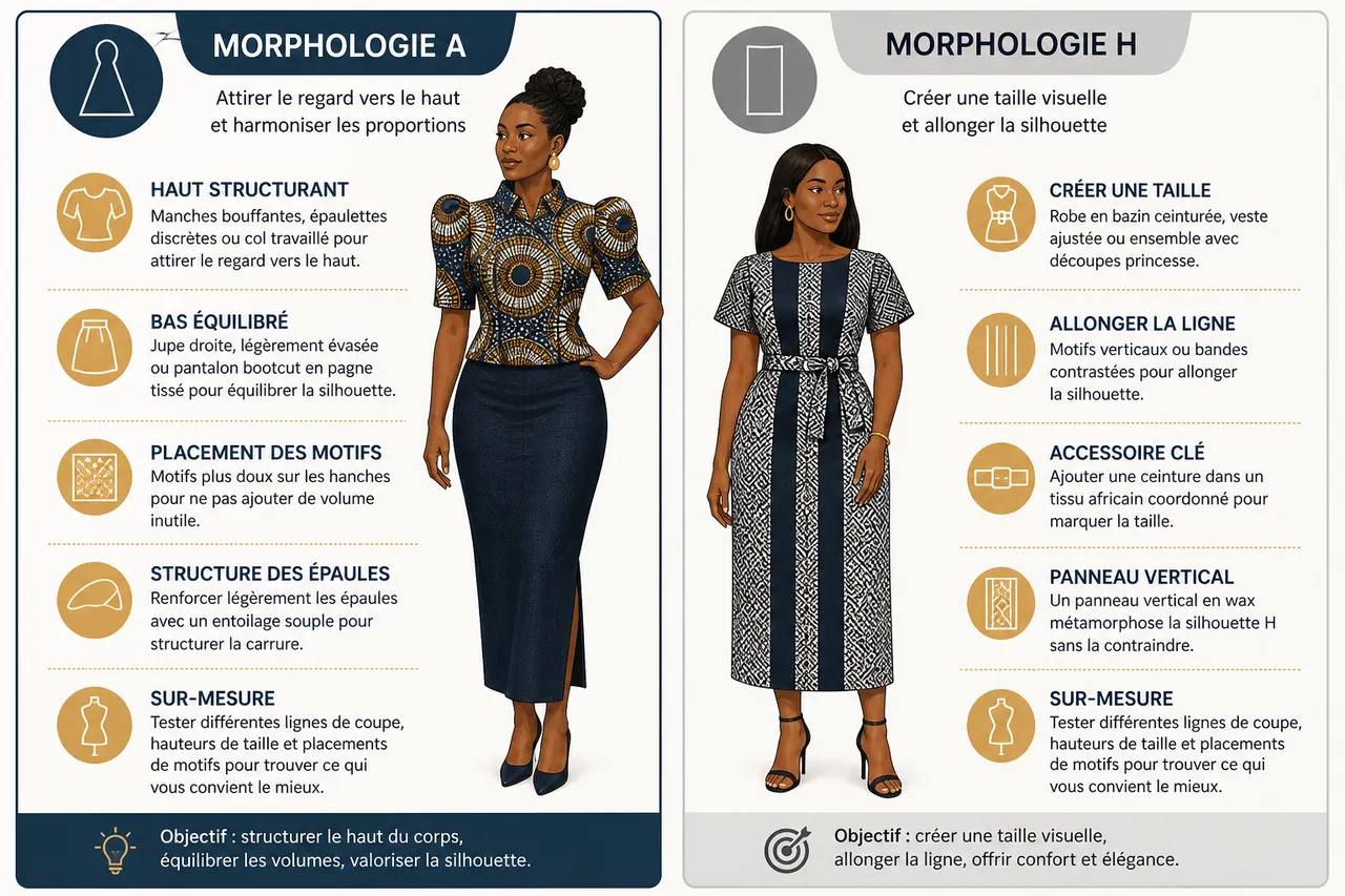 Morphologie féminine et choix des vêtements, comment adapter les pièces en tissus africains à votre silhouette sans la transformer? , Conseils pratiques: comment choisir ses vêtements selon sa morphologie?