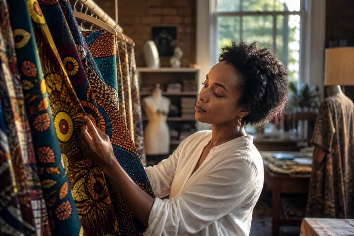 Tissu wax pour femme avec motifs colorés et élégants