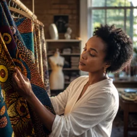 Tissu wax pour femme avec motifs colorés et élégants