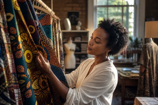 Tissu wax pour femme avec motifs colorés et élégants