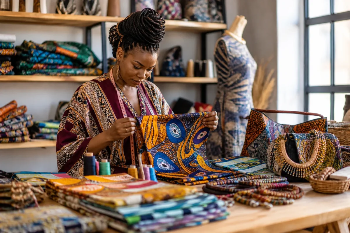 Accessoires assortis à une tenue en wax pour un style élégant