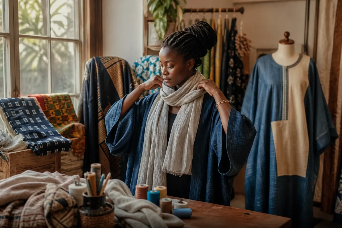Écharpe femme nouée de différentes façons pour l'automne