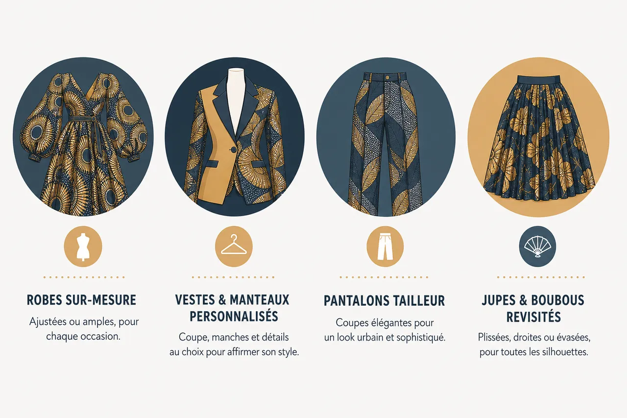 Vêtements sur mesure en wax pour femme, dans quels cas (et comment) passer du prêt-à-porter à la pièce personnalisée? , Personnalisation, créativité et diversité: l’univers des vêtements sur mesure en wax