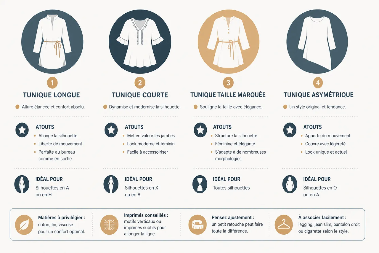 Tunique femme: 5 looks modernes et confortables pour tous les jours , Les différents styles et coupes de tuniques pour femme