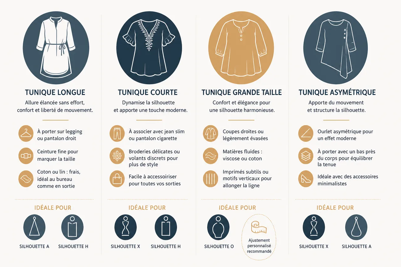 Tunique femme: 5 looks modernes et confortables pour tous les jours , Les différents styles et coupes de tuniques pour femme