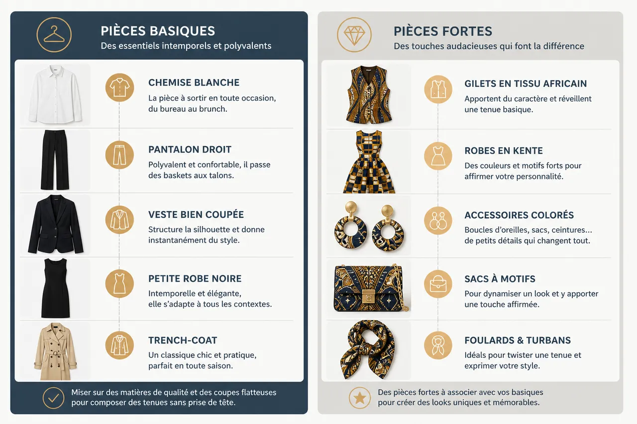 Prêt à porter pour femme: bien différencier pièces basiques et pièces fortes , Composer sa garde-robe: basiques vs pièces fortes