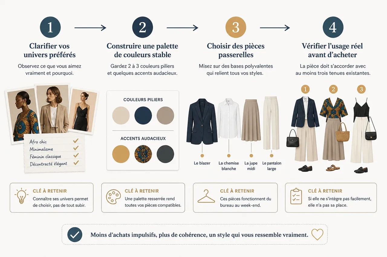 Trouver votre style de vêtements féminin (quand vous aimez plusieurs univers à la fois) , Des repères utiles pour éviter l’effet “dressing dispersé”