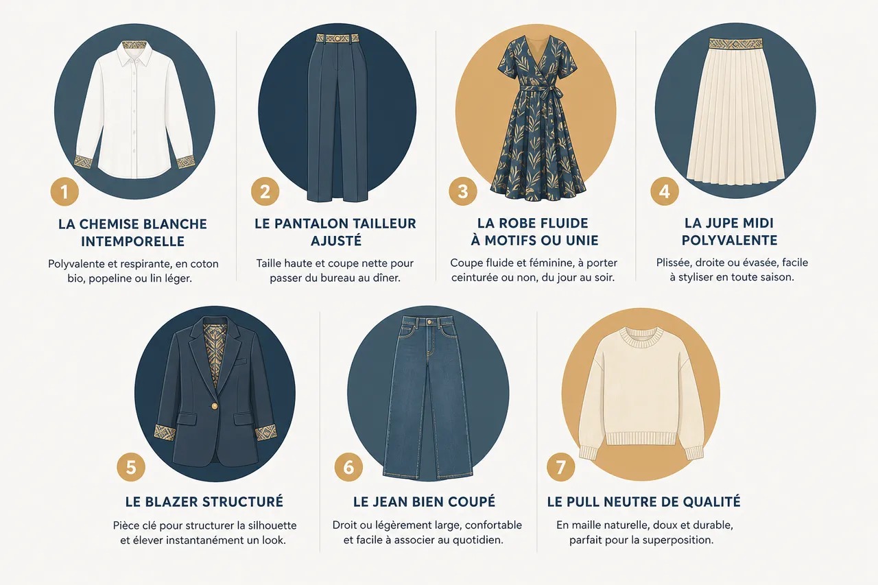 Prêt à porter féminin, 7 pièces essentielles pour construire une garde-robe polyvalente , Tendances du prêt à porter féminin en 2026 et pièces essentielles