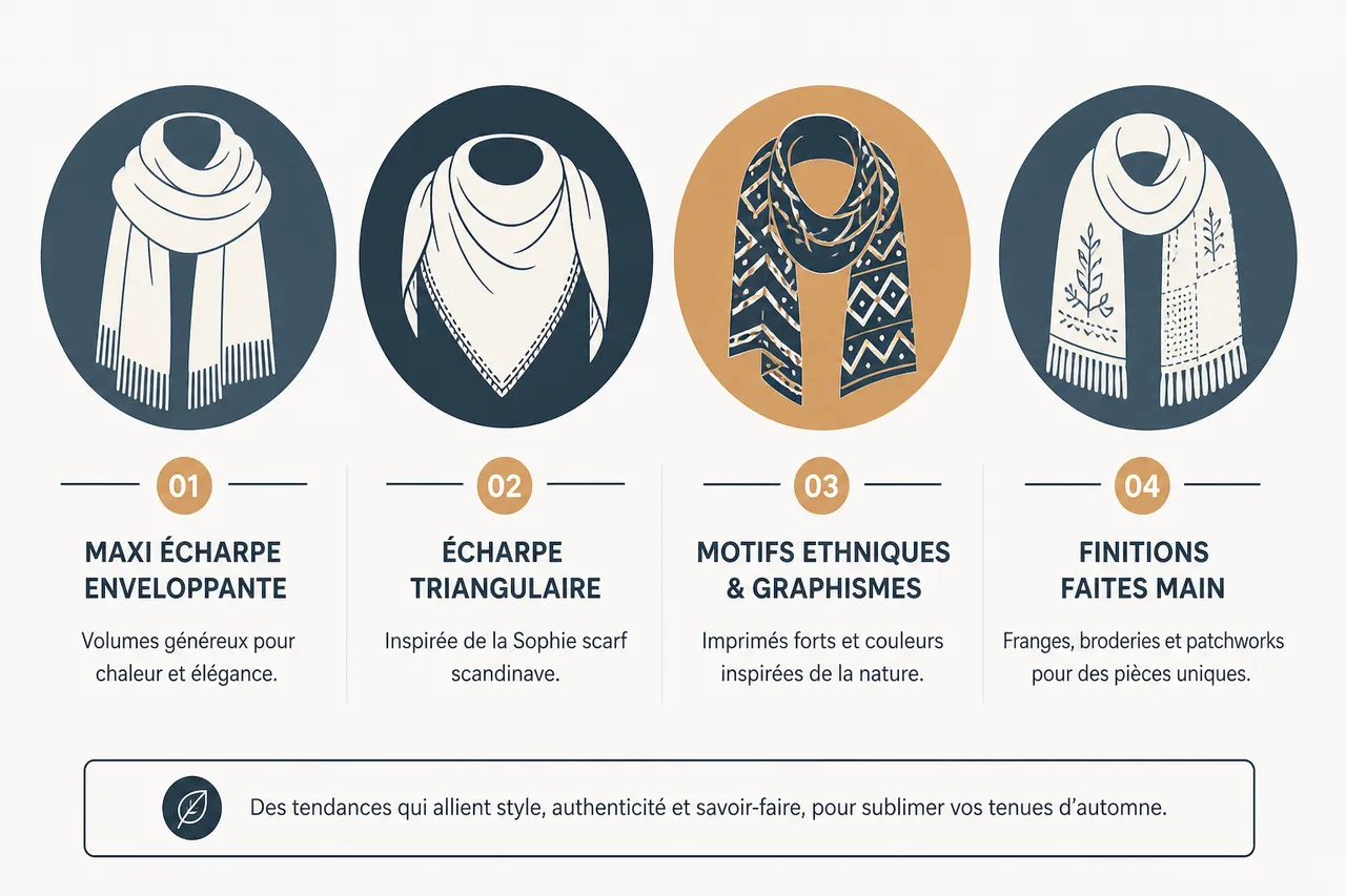 Écharpe femme, 5 façons de la nouer pour sublimer vos tenues d’automne , Tendances écharpes femme 2026 et conseils de style