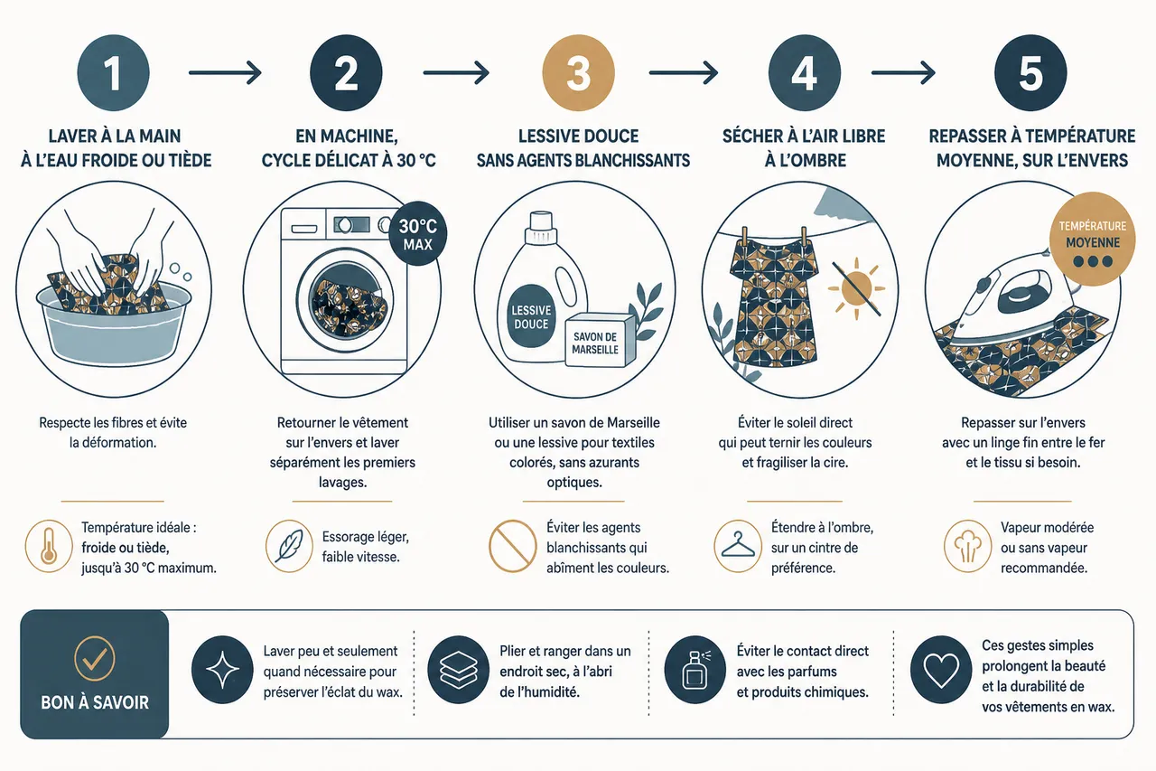 Comment entretenir un vêtement en wax sans l’abîmer? , Les bonnes pratiques pour laver, sécher et repasser un vêtement en wax