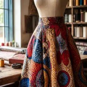 Jupe en wax élégante pour le quotidien et occasions spéciales