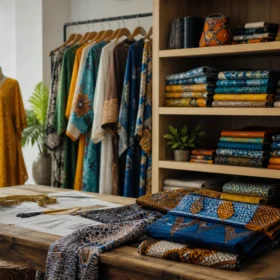Vendeuse conseillant critères d'achat pour boutique prêt-à-porter femme